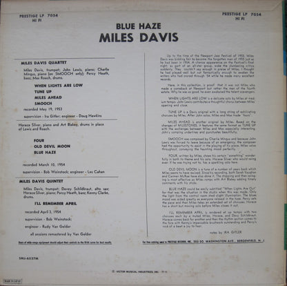 Miles Davis : Blue Haze (LP, Comp, Mono, RE, RM)