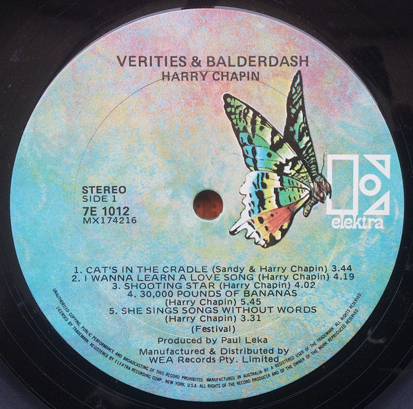 Harry Chapin : Verities & Balderdash (LP, Album)