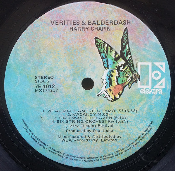 Harry Chapin : Verities & Balderdash (LP, Album)