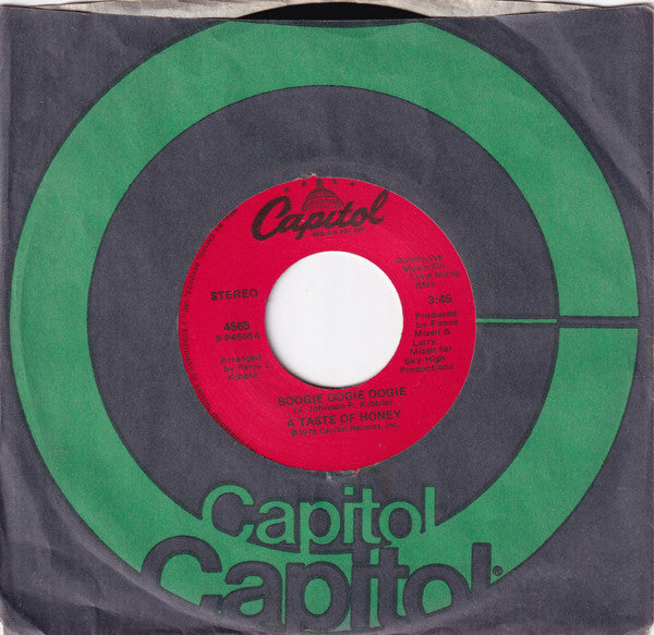 A Taste Of Honey : Boogie Oogie Oogie (7", Single)