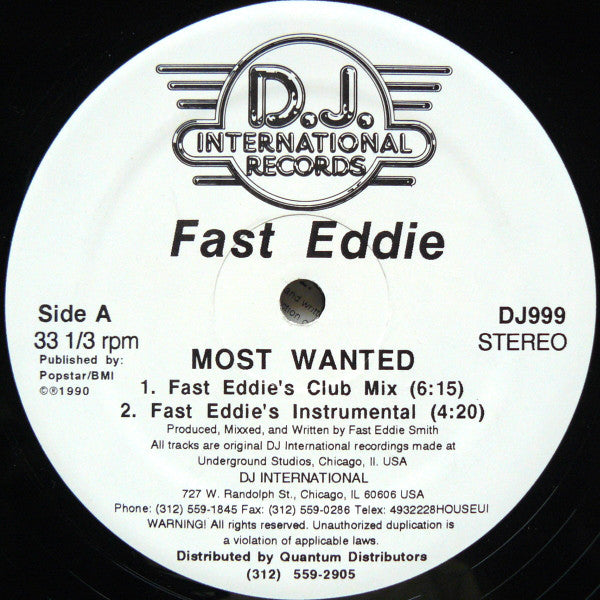 Fast Eddie* : Most Wanted (12")