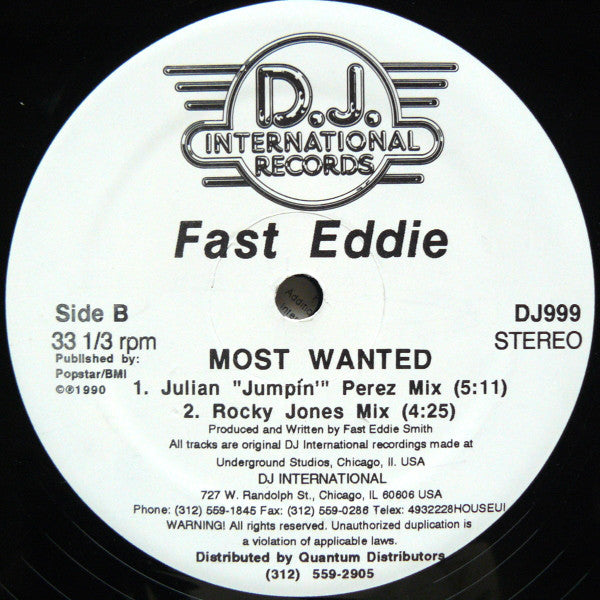 Fast Eddie* : Most Wanted (12")