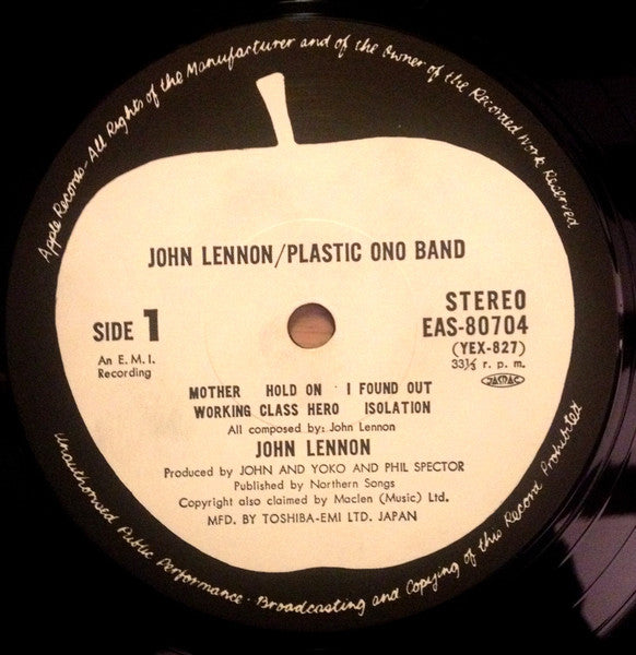 John Lennon : Plastic Ono Band (LP, Album, RE)