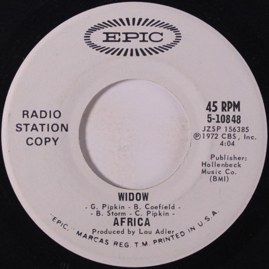 Africa (3) : Here I Stand / Widow (7", Promo)