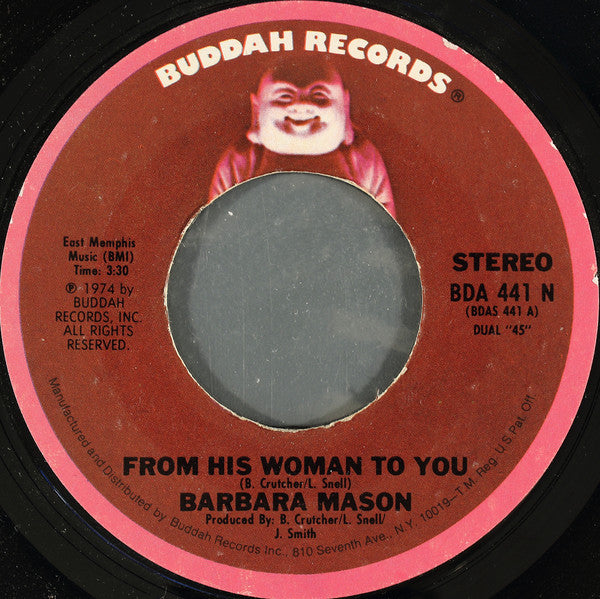 Barbara Mason : From His Woman To You (7", Styrene, Pit)