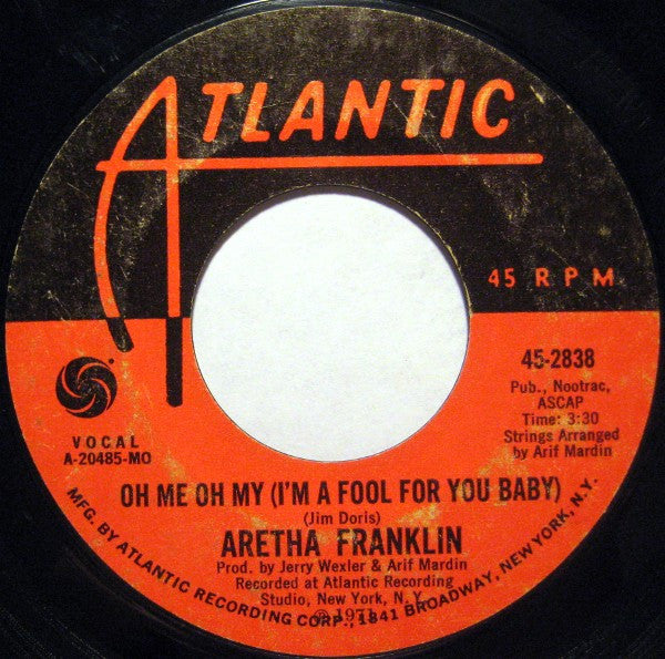 Aretha Franklin : Rock Steady (7", Single, Mono, Styrene, MO )