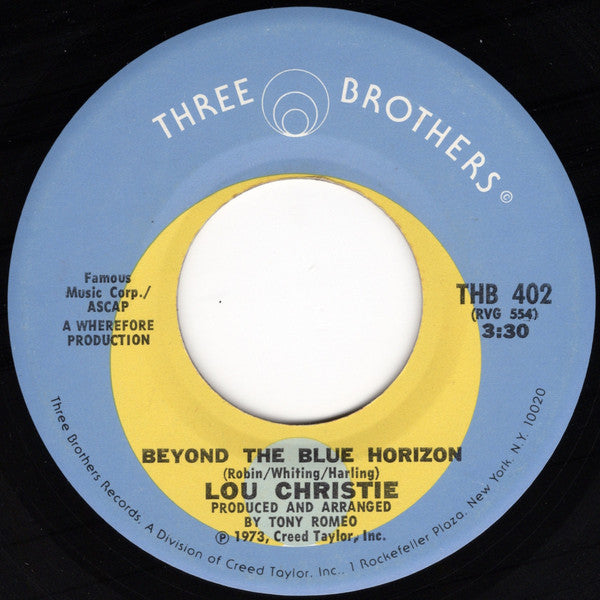 Lou Christie : Beyond The Blue Horizon / Saddle The Wind (7", Single)