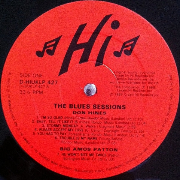 Various : Hi Records: The Blues Sessions (2xLP, Comp)
