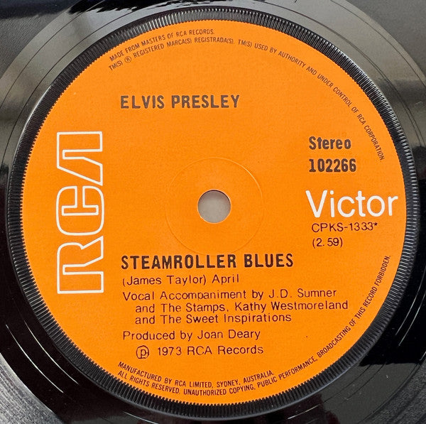 Elvis Presley : Steamroller Blues (7", Single)