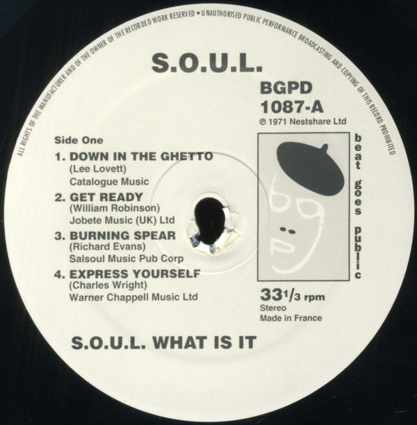 S.O.U.L. : What Is It (LP, Album, RE)