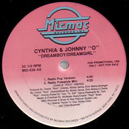 Cynthia & Johnny "O"* : Dreamboy/Dreamgirl (12", Promo)