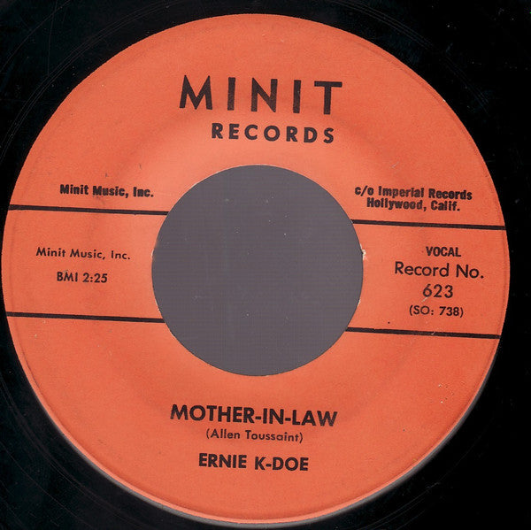 Ernie K-Doe : Mother-in-law / Wanted, $10,000.00 Reward (7", Single)