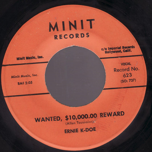 Ernie K-Doe : Mother-in-law / Wanted, $10,000.00 Reward (7", Single)