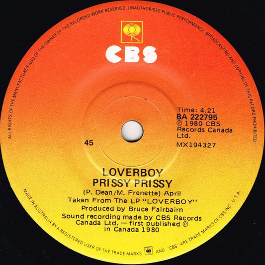 Loverboy : Turn Me Loose (7", Single)