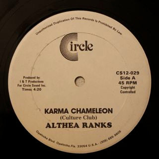 Althea Ranks / Fatman Riddim Section : Karma Chameleon / Karma Dub (12", Single)