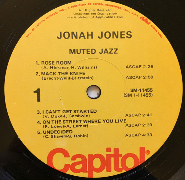 Jonah Jones : Muted Jazz (LP, Album, RE)