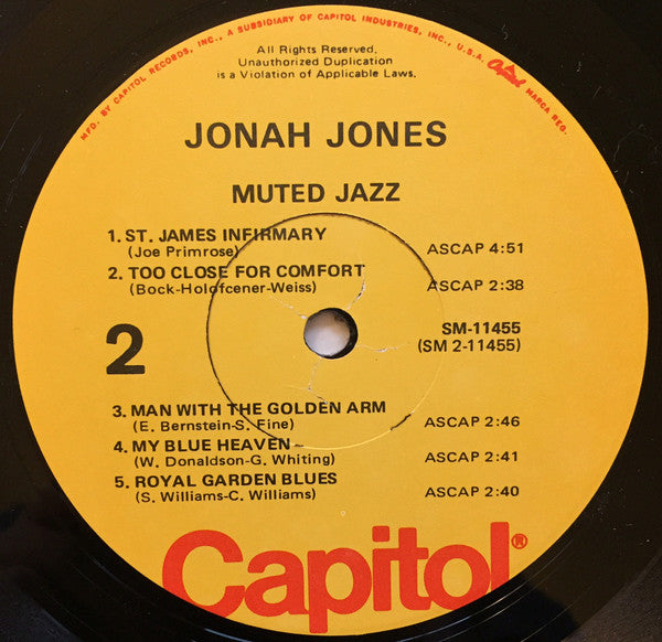 Jonah Jones : Muted Jazz (LP, Album, RE)