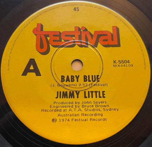 Jimmy Little : Baby Blue (7", Alt)