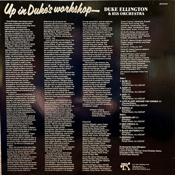 Duke Ellington & His Orchestra* : Up In Duke's Workshop (LP, Album)