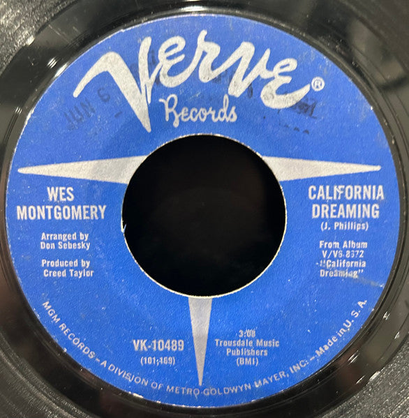 Wes Montgomery : California Dreaming / Mr. Walker (7", Single, Mon)