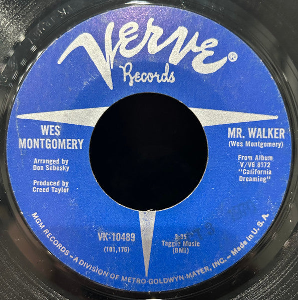 Wes Montgomery : California Dreaming / Mr. Walker (7", Single, Mon)