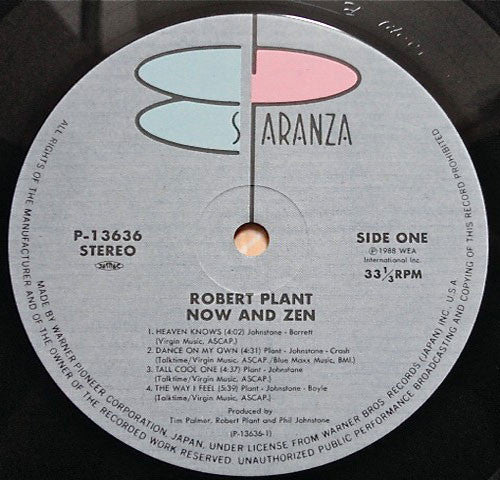 Robert Plant : Now And Zen (LP, Album)
