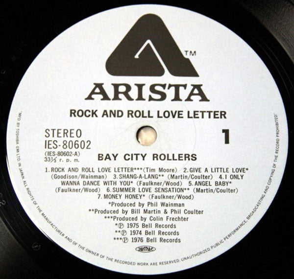 Bay City Rollers : Rock N' Roll Love Letter (LP, Album, Gat)