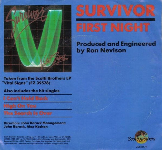 Survivor : First Night (7", Single)