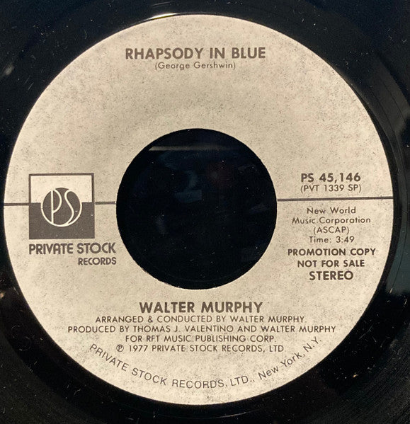Walter Murphy : Rhapsody In Blue (7", Mono, Promo, Spe)