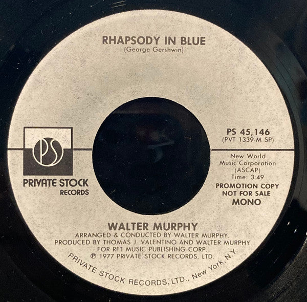 Walter Murphy : Rhapsody In Blue (7", Mono, Promo, Spe)