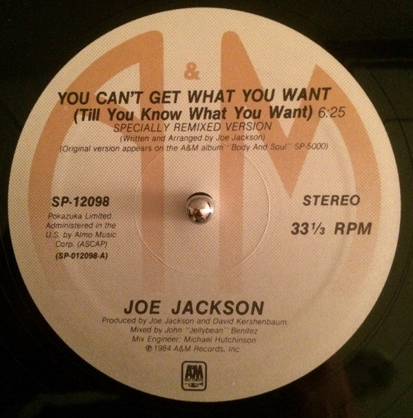 Joe Jackson : You Can't Get What You Want (Till You Know What You Want) (12", EMW)