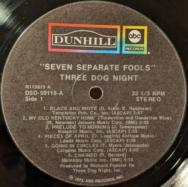 Three Dog Night : Seven Separate Fools (LP, Album, Club, San)