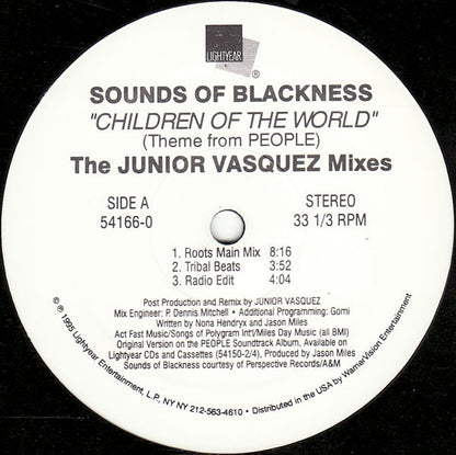 Sounds Of Blackness : Children Of The World (Theme From PEOPLE) - The Junior Vasquez Mixes (12")