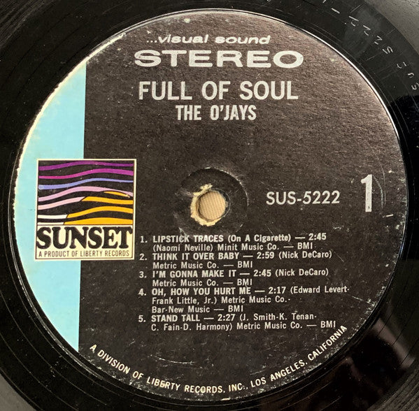 The O'Jays : Full Of Soul (LP, Comp)