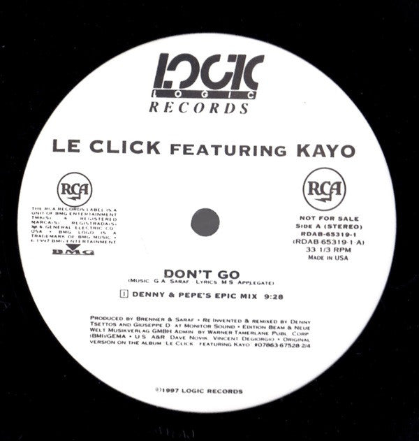 Le Click Featuring Kayo (2) : Don't Go (12", Promo)