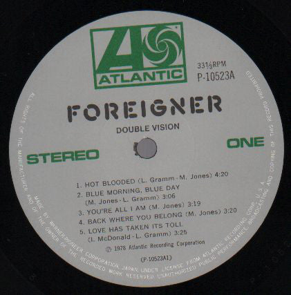 Foreigner : Double Vision (LP, Album, 2nd)