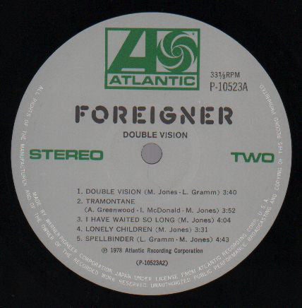 Foreigner : Double Vision (LP, Album, 2nd)