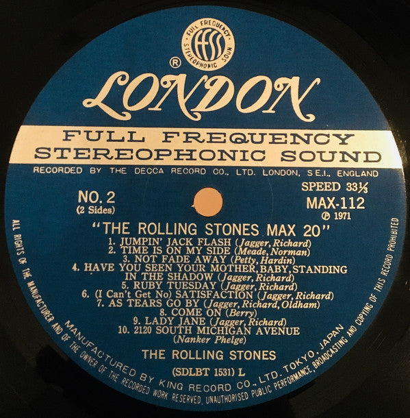The Rolling Stones : The Rolling Stones Max 20 (LP, Comp, Gat)