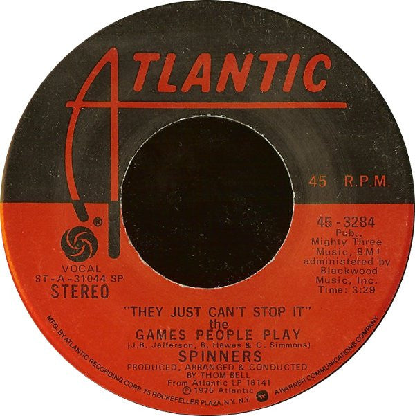 Spinners : "They Just Can't Stop It" The Games People Play (7", Single, RP, SP )