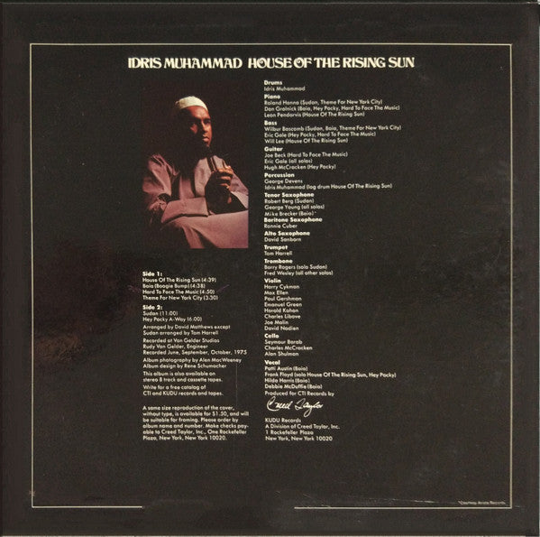 Idris Muhammad : House Of The Rising Sun (LP, Album)