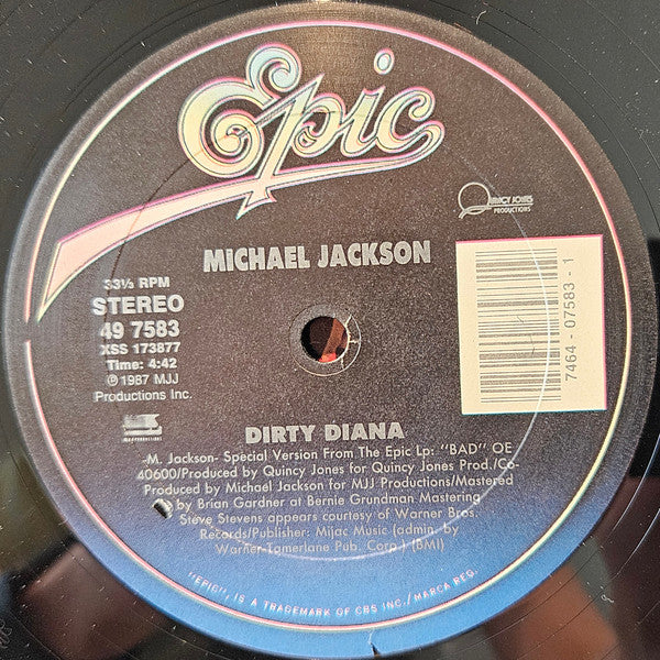 Michael Jackson : Dirty Diana (12", Single)