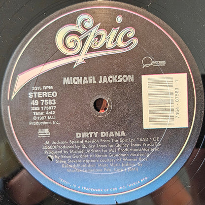 Michael Jackson : Dirty Diana (12", Single)