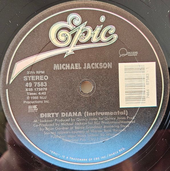 Michael Jackson : Dirty Diana (12", Single)