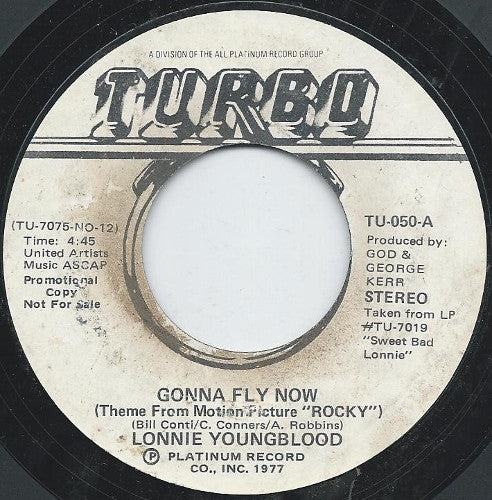 Lonnie Youngblood : Gonna Fly Now (7", Promo, Styrene)