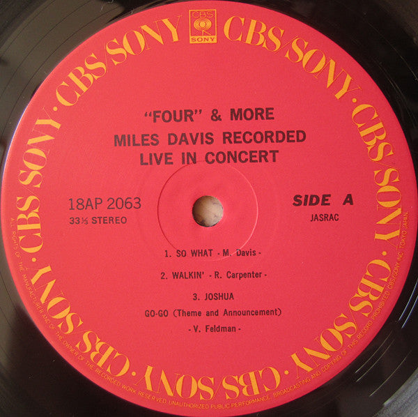 Miles Davis : 'Four' & More (Recorded Live In Concert) (LP, Album, RE)