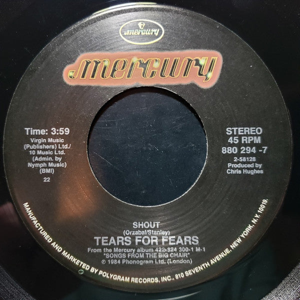 Tears For Fears : Shout (7", Single, Spe)