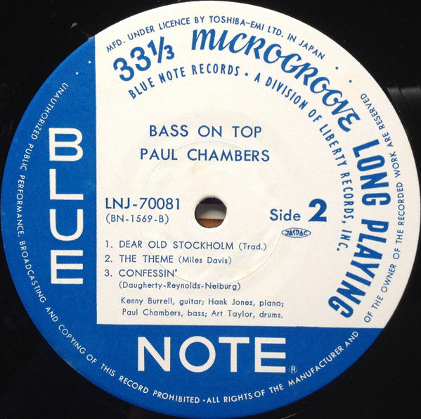 Paul Chambers Quartet : Bass On Top (LP, Album, Mono, RE)
