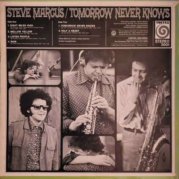 Steve Marcus : Tomorrow Never Knows (LP, Album)