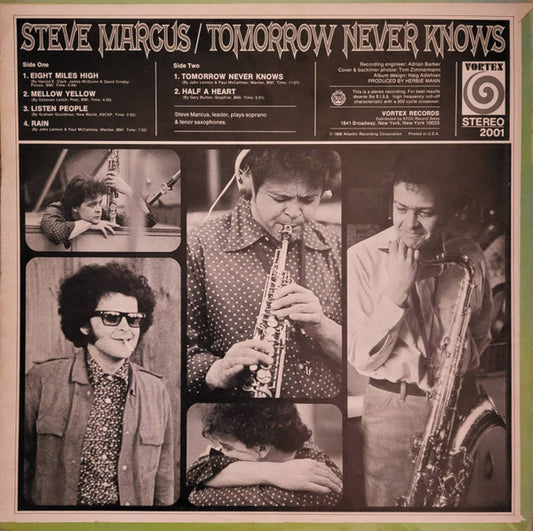 Steve Marcus : Tomorrow Never Knows (LP, Album)