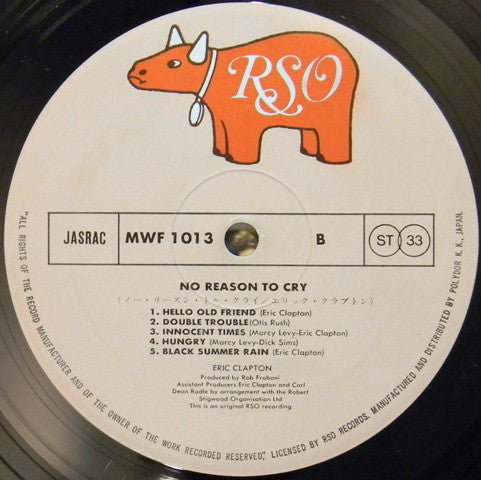 Eric Clapton : No Reason To Cry (LP, Album)